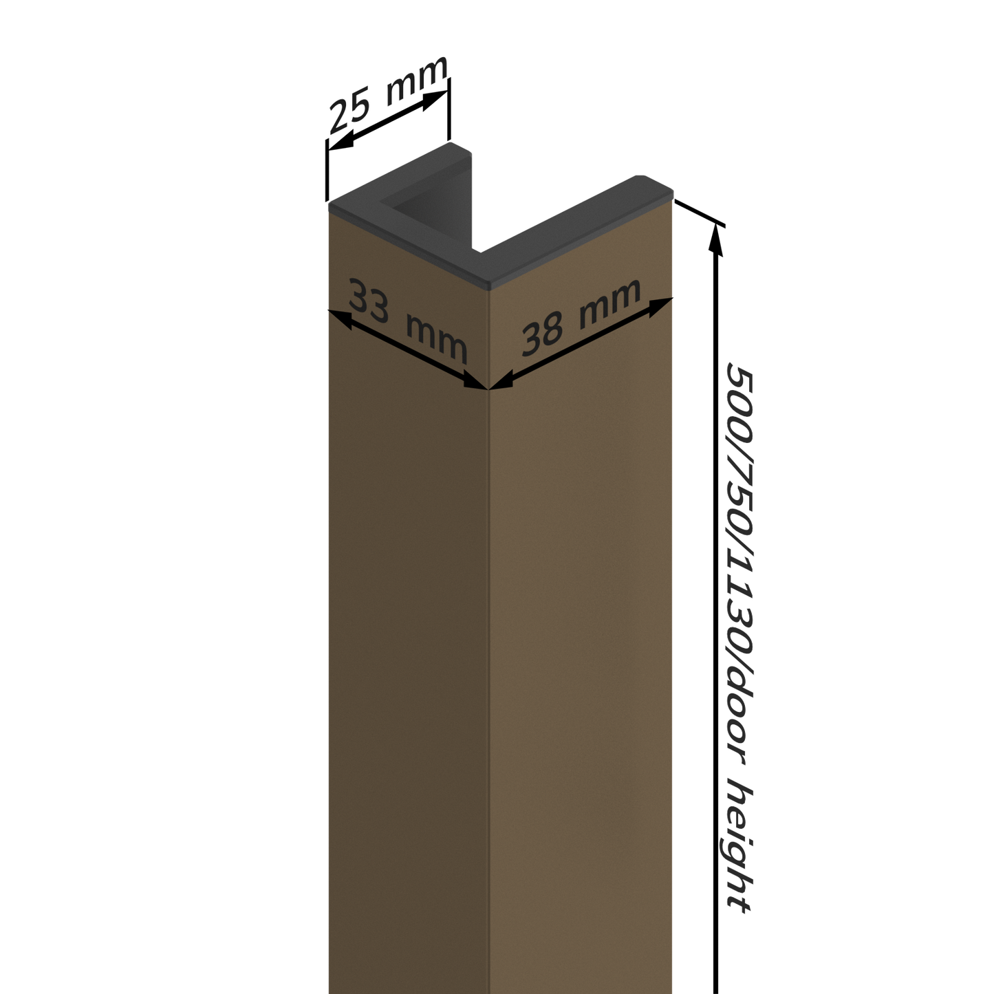 DG.10 door grip | 750 mm | Bronze