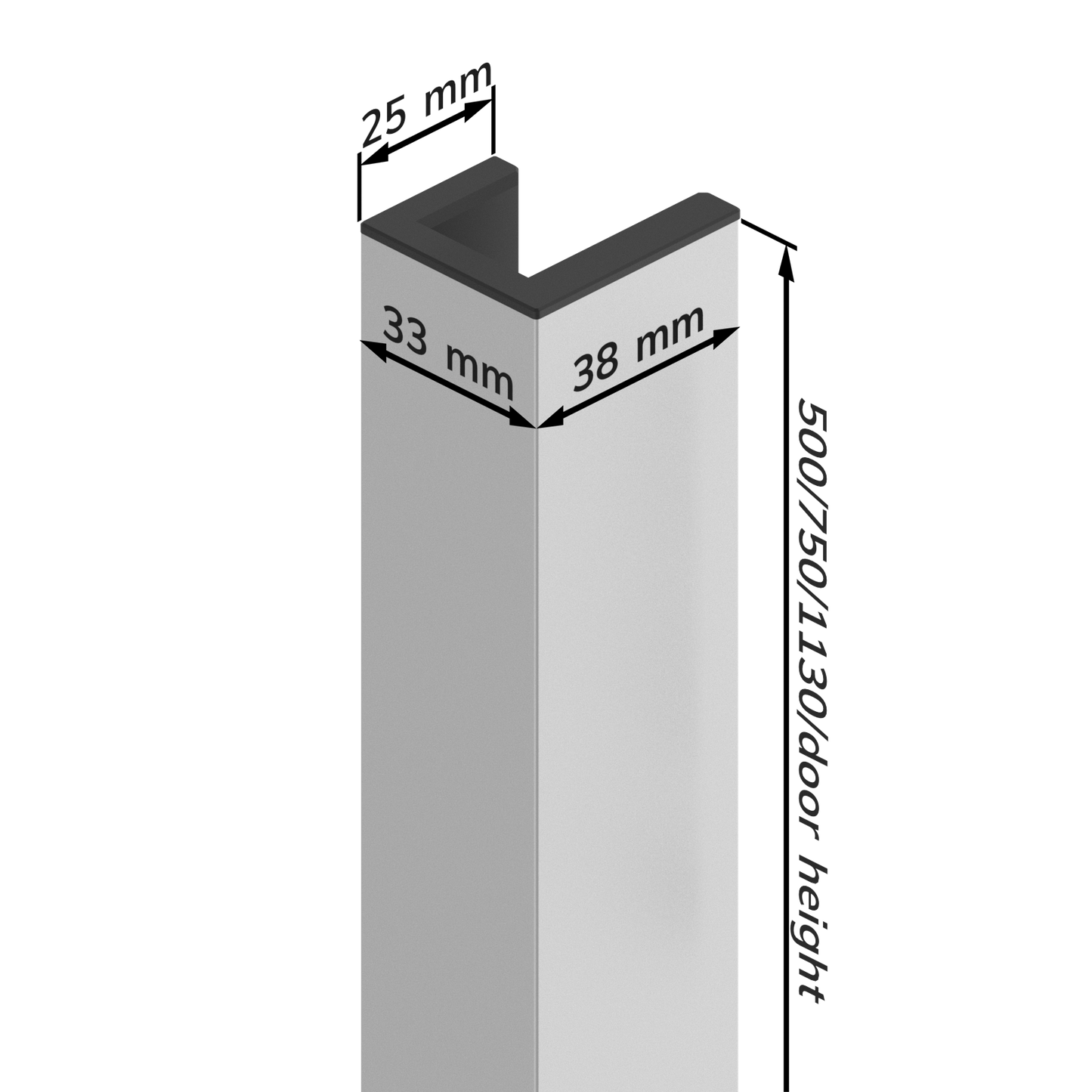 DG.10 door grip | 750 mm | Silver